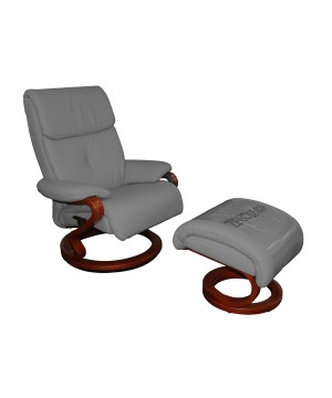 Himolla Zerostress 7037 Relax Chair and Footrest, Grey