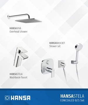 HansaStela Concealed Bath and Shower Set