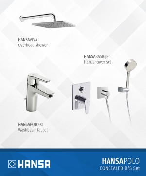 HansaPolo Concealed Bath and Shower Set