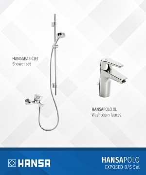 HansaPolo Exposed Bath and Shower Set