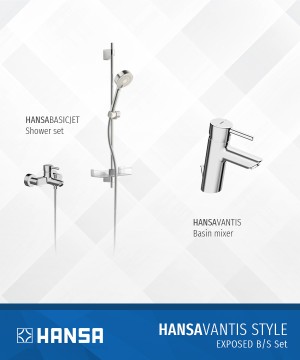 HansaVantis Style Exposed Bath and Shower Set