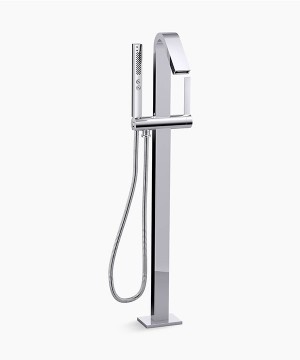 Kohler Loure Floor Mount Polished Chrome Bath Shower Head Faucet